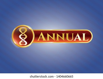  Shiny emblem with dna icon and Annual text inside