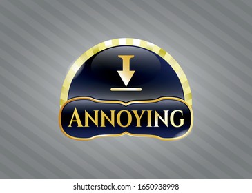  Shiny emblem with download icon and Annoying text inside