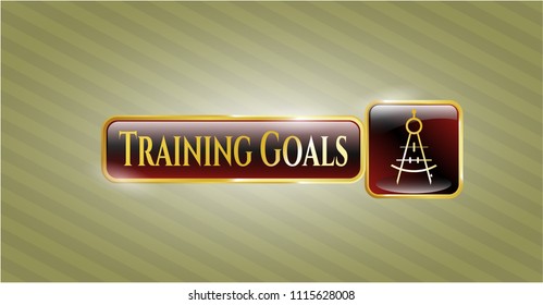  Shiny emblem with drawing compass icon and Training Goals text inside