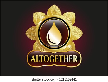  Shiny emblem with drop icon and Altogether text inside