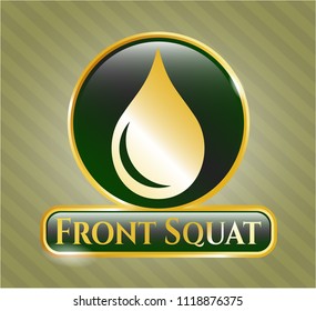  Shiny emblem with drop icon and Front Squat text inside