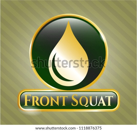  Shiny emblem with drop icon and Front Squat text inside
