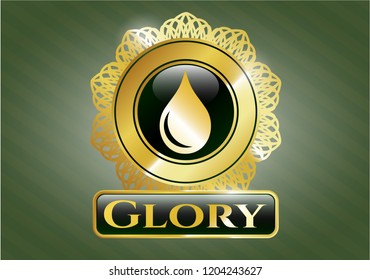  Shiny emblem with drop icon and Glory text inside