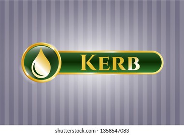  Shiny emblem with drop icon and Kerb text inside