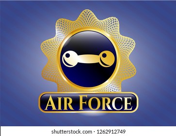  Shiny emblem with dumbbell icon and Air Force text inside
