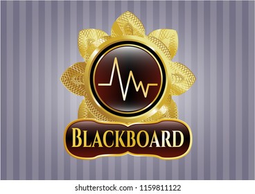  Shiny emblem with electrocardiogram icon and Blackboard text inside