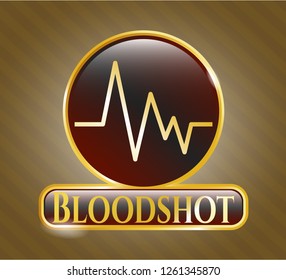  Shiny emblem with electrocardiogram icon and Bloodshot text inside