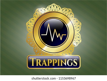 Shiny emblem with electrocardiogram icon and Trappings text inside
