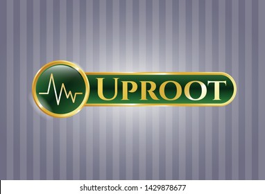  Shiny emblem with electrocardiogram icon and Uproot text inside
