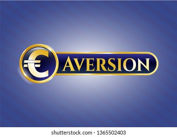  Shiny emblem with euro icon and Aversion text inside