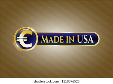  Shiny emblem with euro icon and Made in USA text inside