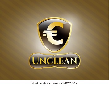  Shiny emblem with euro icon and Unclean text inside