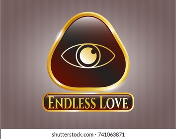  Shiny emblem with eye icon and Endless Love text inside