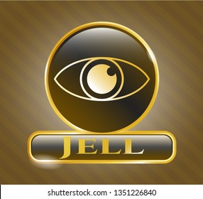  Shiny emblem with eye icon and Jell text inside
