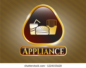  Shiny emblem with fast food icon and Appliance text inside