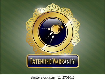  Shiny emblem with fertilization icon and Extended Warranty text inside