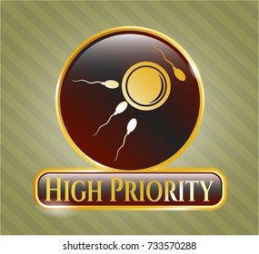  Shiny emblem with fertilization icon and High Priority text inside