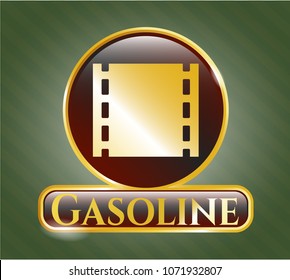   Shiny emblem with film icon and Gasoline text inside