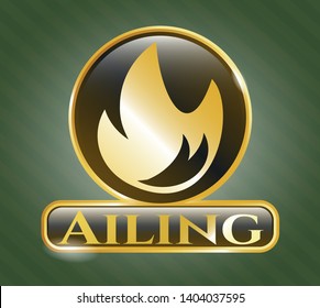  Shiny emblem with fire icon and Ailing text inside