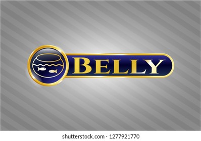  Shiny emblem with fishbowl with fish icon and Belly text inside