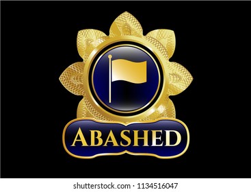 Shiny emblem with flag icon and Abashed text inside