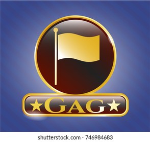  Shiny emblem with flag icon and Gag text inside