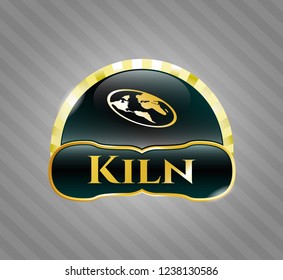  Shiny emblem with flat earth icon and Kiln text inside
