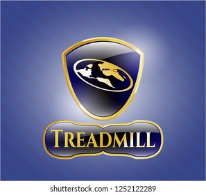  Shiny emblem with flat earth icon and Treadmill text inside
