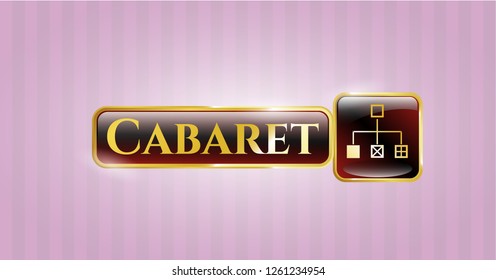  Shiny emblem with flowchart icon and Cabaret text inside