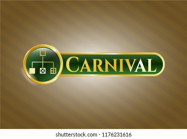  Shiny emblem with flowchart icon and Carnival text inside