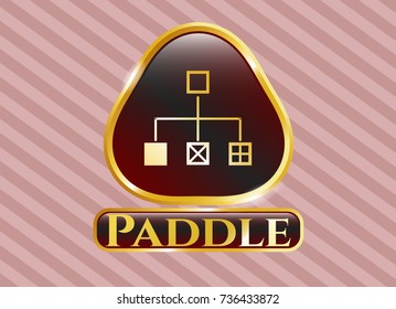  Shiny emblem with flowchart icon and Paddle text inside