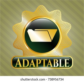  Shiny emblem with folder icon and Adaptable text inside