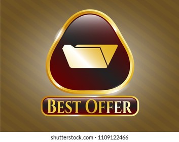  Shiny emblem with folder icon and Best Offer text inside
