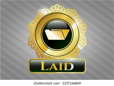  Shiny emblem with folder icon and Laid text inside