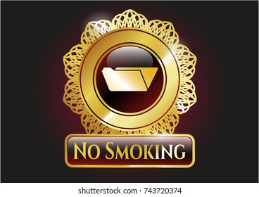  Shiny emblem with folder icon and No Smoking text inside