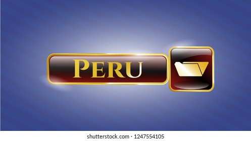  Shiny emblem with folder icon and Peru text inside