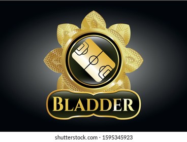  Shiny emblem with football field icon and Bladder text inside