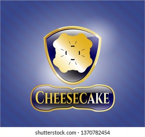  Shiny emblem with four leaf clover icon and Cheesecake text inside