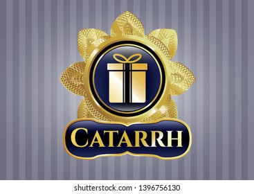  Shiny emblem with gift box icon and Catarrh text inside