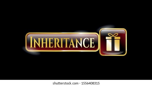  Shiny emblem with gift box icon and Inheritance text inside