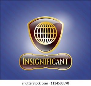  Shiny emblem with globe, website icon and Insignificant text inside