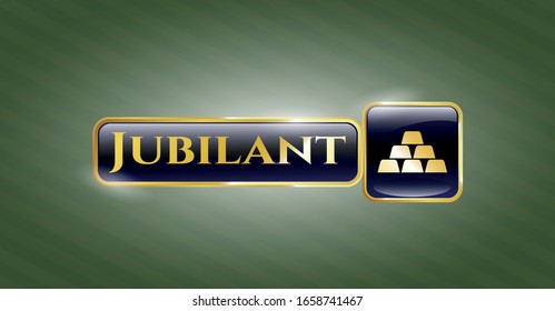  Shiny emblem with gold bullion icon and Jubilant text inside