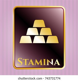  Shiny emblem with gold bullion icon and Stamina text inside