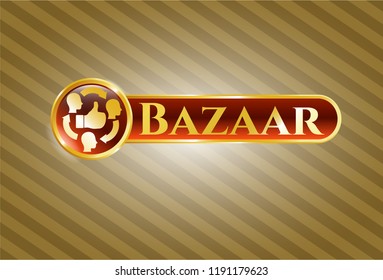  Shiny emblem with good customer feedback icon and Bazaar text inside