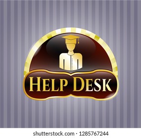  Shiny emblem with graduated icon and Help Desk text inside