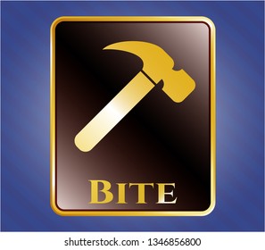  Shiny emblem with hammer icon and Bite text inside