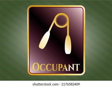  Shiny emblem with hand gripper icon and Occupant text inside