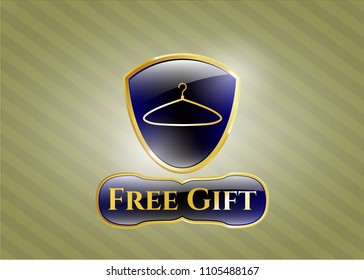  Shiny emblem with hanger icon and Free Gift text inside