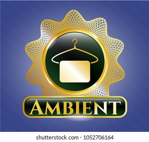  Shiny emblem with hanger with towel icon and Ambient text inside
