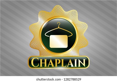  Shiny emblem with hanger with towel icon and Chaplain text inside